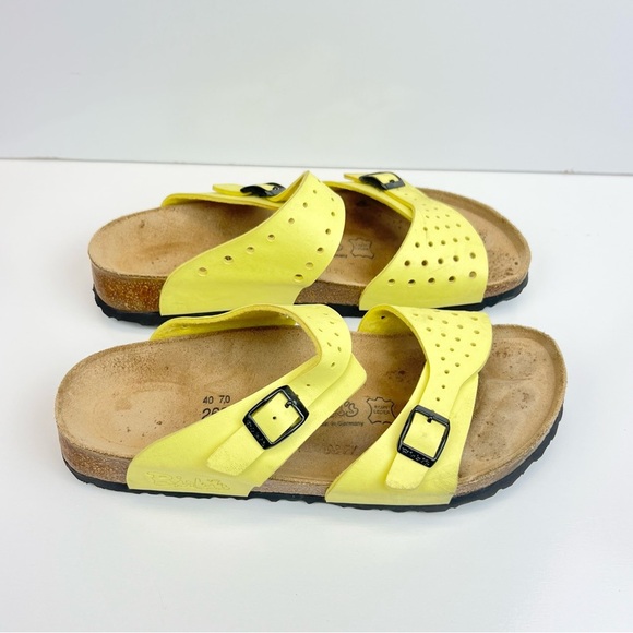 Birkenstock Birka’s Women's Yellow Two Buckle Perforated Sandals Size 9 Casual - Picture 2 of 8